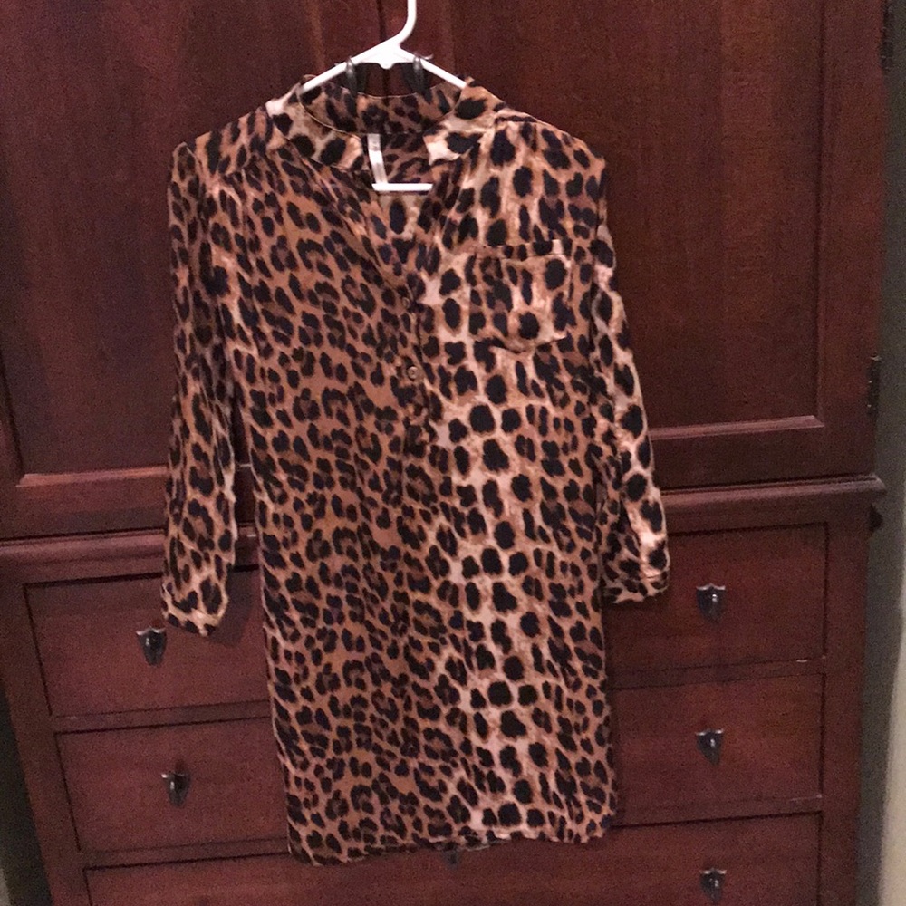 Leopard Shirt dress
